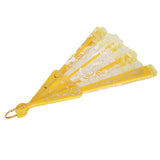 Maxbell Sweet Style Sequined Lace Rose Flowers Hand Fan Dancing Party Fan Yellow