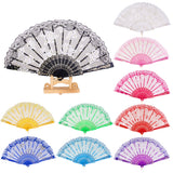Maxbell Sweet Style Sequined Lace Rose Flowers Hand Fan Dancing Party Fan Yellow
