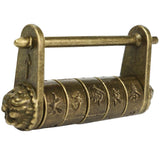 Maxbell Retro Chinese Old Style Carved Bird/Password Padlock Lock with Key for Case