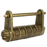 Maxbell Retro Chinese Old Style Carved Bird/Password Padlock Lock with Key for Case