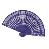 Maxbell 3x Vintage Wood Hollow Out Carved Hand Fan Foldable Fan Folding Pocket Fan