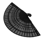 Maxbell 2x Vintage Wood Hollow Out Carved Hand Fan Foldable Fan Folding Pocket Fan