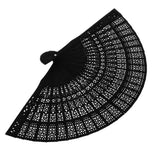 Maxbell 3x Vintage Wood Hollow Out Carved Hand Fan Foldable Fan Folding Pocket Fan