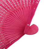 Maxbell 3x Vintage Wood Hollow Out Carved Hand Fan Foldable Fan Folding Pocket Fan
