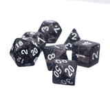 Maxbell 7pcs/set TRPG Game   Glitter D4-D20 Multi Sides Dice Black