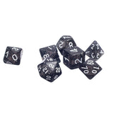 Maxbell 7pcs/set TRPG Game   Glitter D4-D20 Multi Sides Dice Black