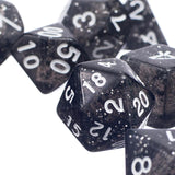 Maxbell 7pcs/set TRPG Game   Glitter D4-D20 Multi Sides Dice Black