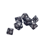 Maxbell 7pcs/set TRPG Game   Glitter D4-D20 Multi Sides Dice Black