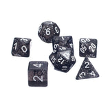 Maxbell 7pcs/set TRPG Game   Glitter D4-D20 Multi Sides Dice Black