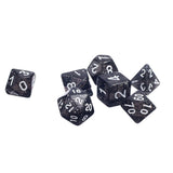Maxbell 7pcs/set TRPG Game   Glitter D4-D20 Multi Sides Dice Black