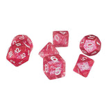 Maxbell 7pcs/set TRPG Game   Glitter D4-D20 Multi Sides Dice Pink