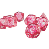 Maxbell 7pcs/set TRPG Game   Glitter D4-D20 Multi Sides Dice Pink