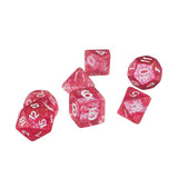 Maxbell 7pcs/set TRPG Game   Glitter D4-D20 Multi Sides Dice Pink