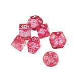 Maxbell 7pcs/set TRPG Game   Glitter D4-D20 Multi Sides Dice Pink