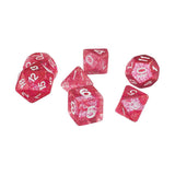 Maxbell 7pcs/set TRPG Game   Glitter D4-D20 Multi Sides Dice Pink