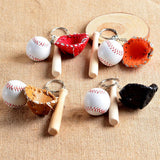 Ball W/ & Glove Keyring Key Chain For Baseball Lovers Fans Gift Orange - Aladdin Shoppers