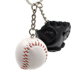 Maxbell Mini Baseball Ball+Bat+Glove Set Pendant Keyring Key Chain Gift - Black