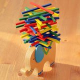 Maxbell 2 Sets Wooden Moon & Elephant Beam Balance Stacking Blocks Educational Toy