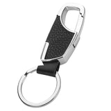 Maxbell Fashion Men's Metal Car Key Ring with Snap Hook Silver and Black