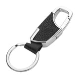 Maxbell Fashion Men's Metal Car Key Ring with Snap Hook Silver and Black