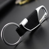 Maxbell Fashion Men's Metal Car Key Ring with Snap Hook Silver and Black