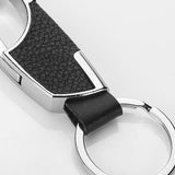 Maxbell Fashion Men's Metal Car Key Ring with Snap Hook Silver and Black