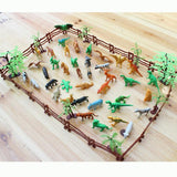 Maxbell Maxbell 68pcs Plastic Wild Animals Farm Yard Model Figure Kit