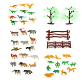 Maxbell Maxbell 68pcs Plastic Wild Animals Farm Yard Model Figure Kit