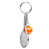 Maxbell Tennis Ball Racket Pendant Keyring Key Chain Gift - Orange - Aladdin Shoppers