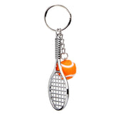 Maxbell Tennis Ball Racket Pendant Keyring Key Chain Gift - Orange - Aladdin Shoppers