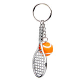 Maxbell Tennis Ball Racket Pendant Keyring Key Chain Gift - Orange - Aladdin Shoppers