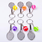 Maxbell Tennis Ball Racket Pendant Keyring Key Chain Gift - Orange - Aladdin Shoppers