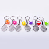 Maxbell Tennis Ball Racket Pendant Keyring Key Chain Gift - Orange - Aladdin Shoppers