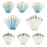 Maxbell Maxbell Set of 12 Pcs Nylon Hair Paint Brush Artist Painting Round Tip White Handle