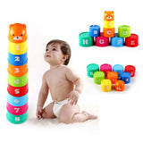 Maxbell Maxbell Set of Piles 9 Cups Stacking Up Rainbow Blocks Kids Toddlers Play Fun Toy