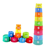 Maxbell Maxbell Set of Piles 9 Cups Stacking Up Rainbow Blocks Kids Toddlers Play Fun Toy