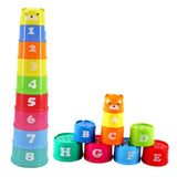 Maxbell Maxbell Set of Piles 9 Cups Stacking Up Rainbow Blocks Kids Toddlers Play Fun Toy