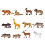 Maxbell Maxbell Set of 12 Wild Zoo Animal Model Figure Toys Kids Party Bag Filler Loot Favours