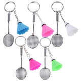 Mini Bedminton Racket Shuttlecock Pendant Keyring Key Chain Gift White