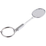 Mini Bedminton Racket Shuttlecock Pendant Keyring Key Chain Gift White