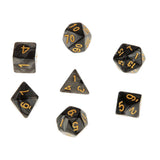 7X Polyhedral Dice 16mm for Dungeons and Dragons DND MTG Table Games Black