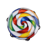 Maxbell Hand Held Tambourine Drum Bell Metal Jingles Musical Educational Toy 4''+8''