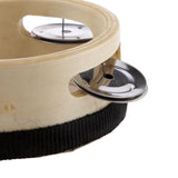 Maxbell Hand Held Tambourine Drum Bell Metal Jingles Musical Educational Toy 4''+8''