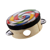 Maxbell Hand Held Tambourine Drum Bell Metal Jingles Musical Educational Toy 4''+8''