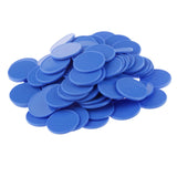 Maxbell 100x Plastic Casino Poker Chips Bingo Markers Token Board Game Toy Gift Blue