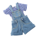 7x 1/6 Blue Stripe T-Shirt Jeans Jumpsuit for Blythe Dolls Clothes Accessories