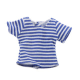 7x 1/6 Blue Stripe T-Shirt Jeans Jumpsuit for Blythe Dolls Clothes Accessories