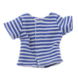 7x 1/6 Blue Stripe T-Shirt Jeans Jumpsuit for Blythe Dolls Clothes Accessories