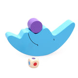 Maxbell 2 Sets Wooden Moon & Elephant Beam Balance Stacking Blocks Educational Toy