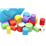 Maxbell 2 Sets Wooden Moon & Elephant Beam Balance Stacking Blocks Educational Toy